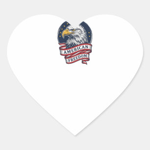 Vintage Eagle Patriotic Ribbon Vector Shirt Design Heart Sticker