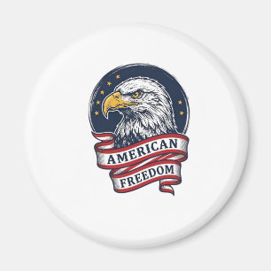 Vintage Eagle Patriotic Ribbon Vector Shirt Design Magnet