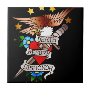 vintage eagle tattoo tile
