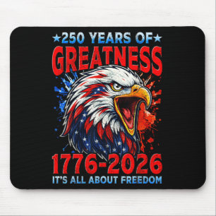 Vintage Eagle USA Flag 250 Years 1776-2026 250th Mouse Pad