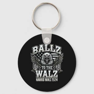 Vintage Eagle Usa Flag Harris Waltz 2024 Ballz To Keychain