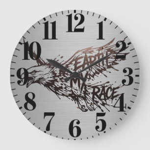 Vintage Eagle Wall Clock, Rustic Country Decor Large Clock