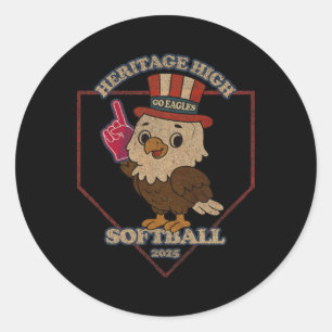 Vintage Eagle With Foam Finger - Heritage Softll E Classic Round Sticker