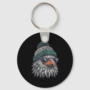 Vintage Eagle With Sungles Men Women Kids Cool  Keychain