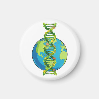Vintage Earth Day DNA Nature Illustration Magnet