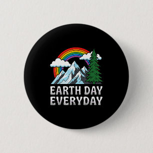 Vintage Earth Day Everyday Rainbow Mountain Nature 2 Inch Round Button