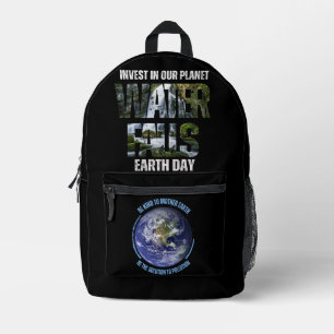 Vintage Earth Day Saving the Environment Printed Backpack