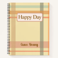 Vintage Earth Tone Flannel Plaid Daily Journal