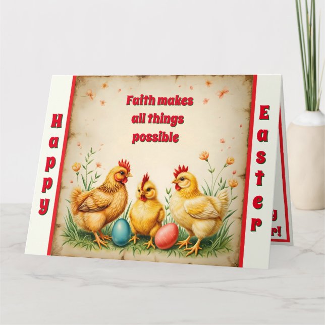 Vintage Easter 3 Little Chicken Holiday Collection Card (Front)