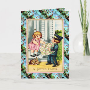 Vintage Easter, A gift at Easter Holiday Card