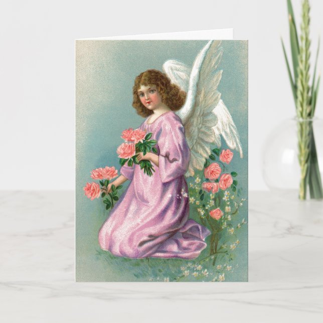 Vintage Easter Angel Greeting Card (Front)