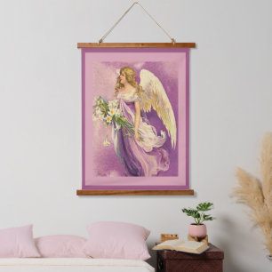 Vintage Easter Angel Hanging Tapestry