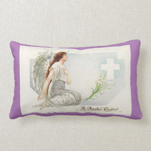 Vintage Easter Angel Lumbar Pillow