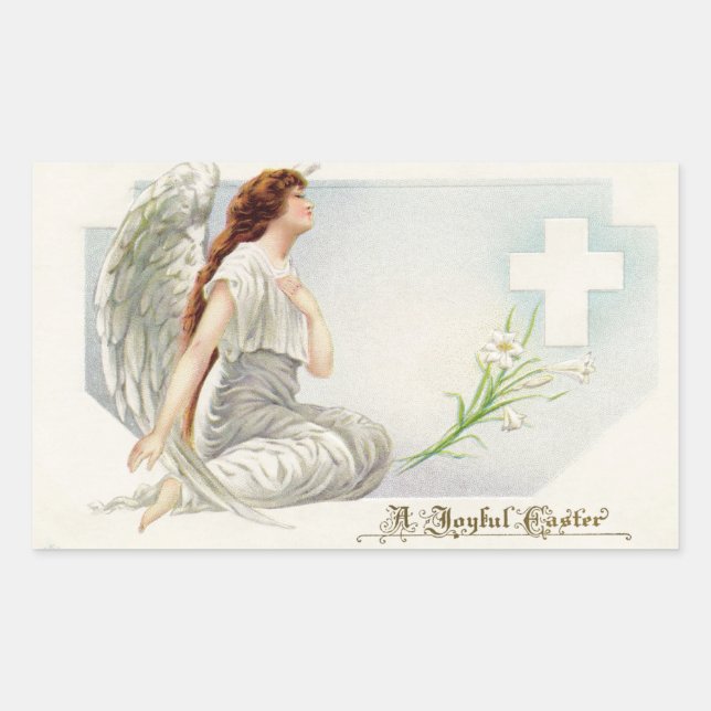 Vintage Easter Angel Sticker (Front)