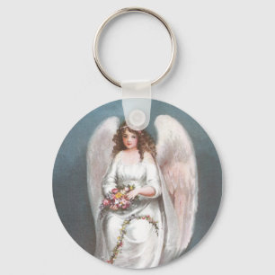 Vintage Easter Angel Weaving Flower Garland Keychain