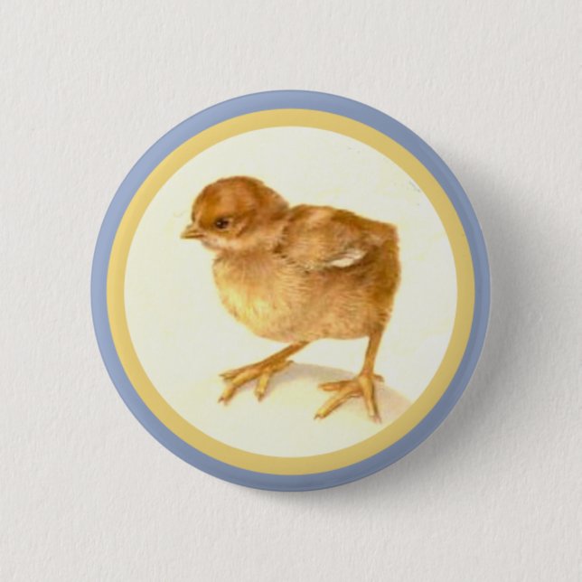 Vintage Easter Baby Chick 2 Inch Round Button (Front)