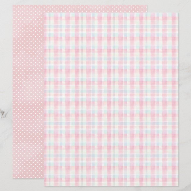 Vintage Easter Background Scrapbook Paper (Front/Back)