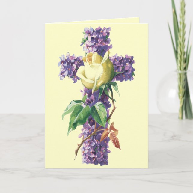 Vintage Easter Blessings Card - Religious (Front)