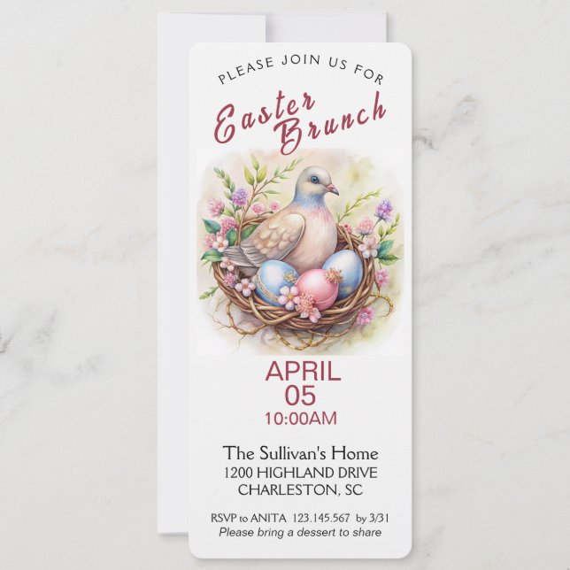 Vintage Easter Brunch Invitation (Front)