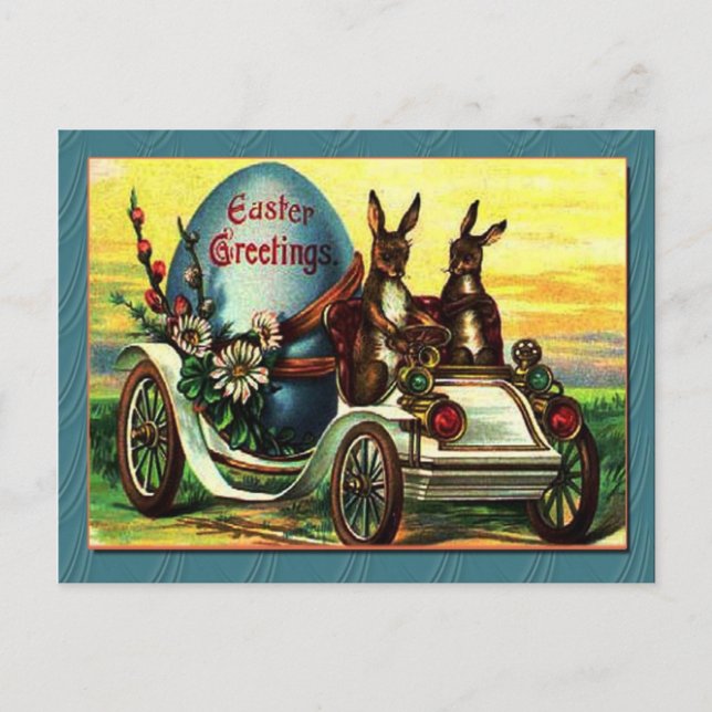 VINTAGE EASTER BUNNIES IN BUGGY TEMPLATE (Front)