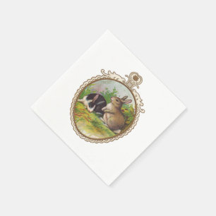 Vintage Easter Bunnies Napkin