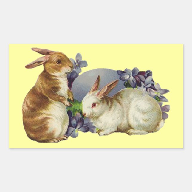 Vintage Easter Bunnies Sticker (Front)