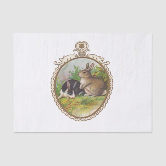 Vintage Easter Bunnies Tissue Paper (Front)