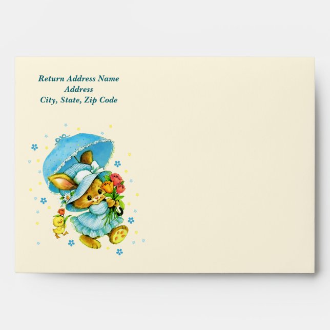Vintage Easter Bunny and Chick. Easter  Envelopes (Front)