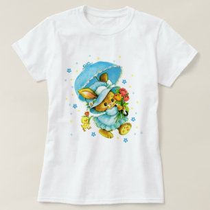 Vintage Easter Bunny and Chick. Kids Sweatshirt T-Shirt