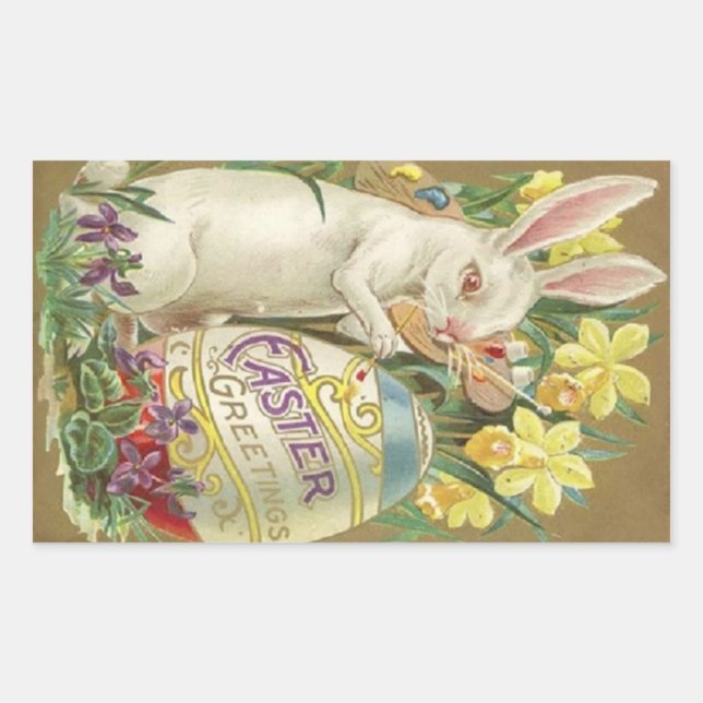 Vintage Easter Bunny Artist Sticker (Front)