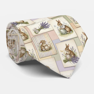 Vintage Easter Bunny Collage Tie
