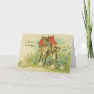 Vintage Easter Bunny Easter Greeting Card