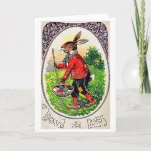 Vintage Easter Bunny Egg Card