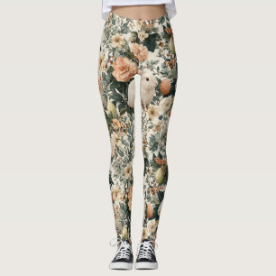 Vintage Easter Bunny Floral (11) Leggings