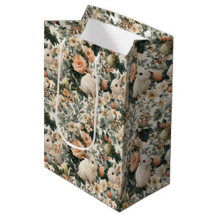 Vintage Easter Bunny Floral (11) Medium Gift Bag