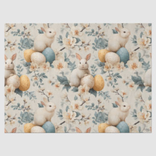 Vintage Easter Bunny Floral (3) Tissue Paper