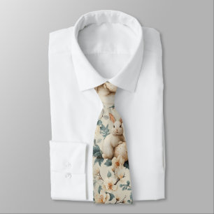 Vintage Easter Bunny Floral (5)  Tie