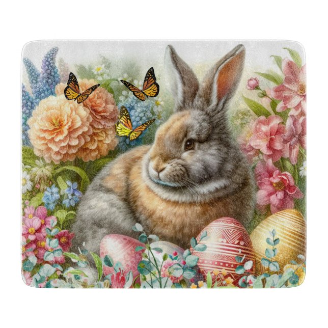 Vintage Easter Bunny  Holiday Cutting Board (Front)