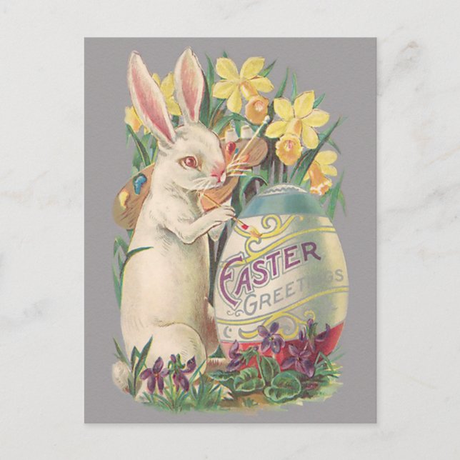 Vintage Easter Bunny Holiday Postcard (Front)