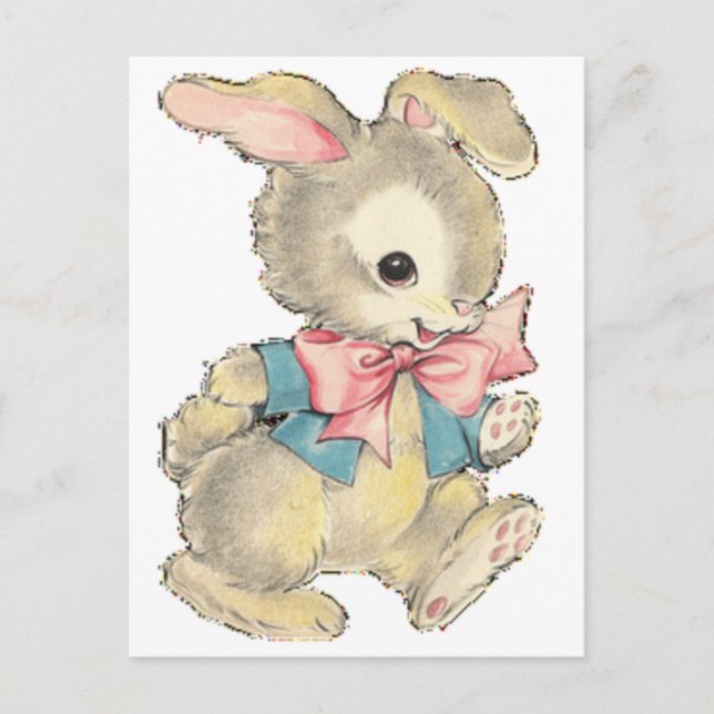 Vintage Easter Bunny Holiday Postcard (Front)