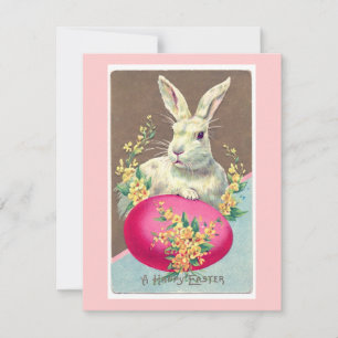 Vintage Easter Bunny Illustration Holiday Card
