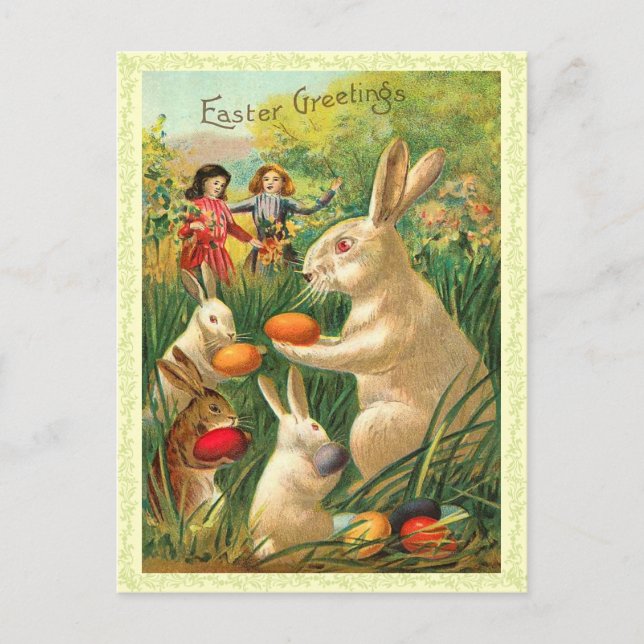 Vintage Easter Bunny Postcard (Front)