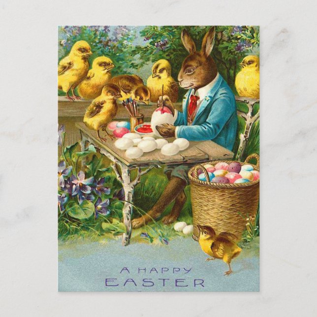 Vintage Easter Bunny Postcard (Front)