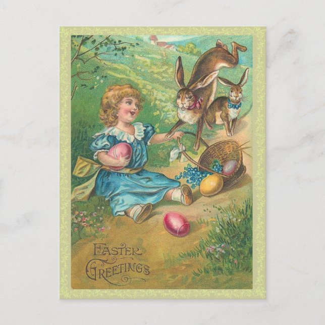 Vintage Easter Bunny Postcard (Front)
