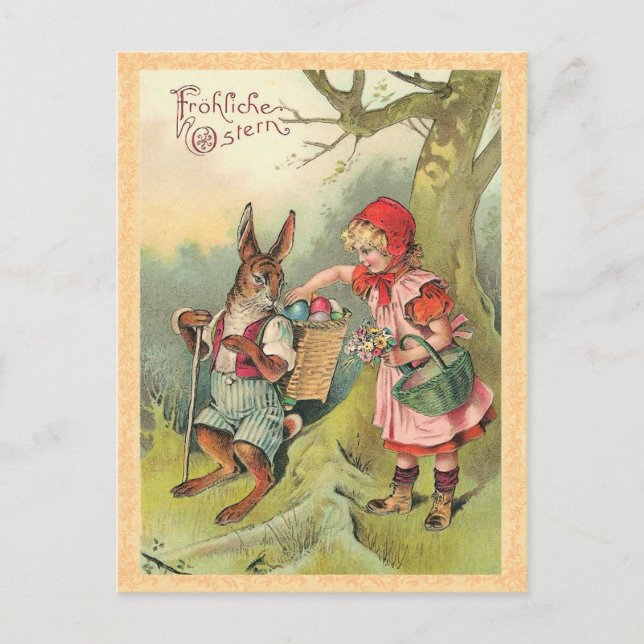 Vintage Easter Bunny Postcard (Front)