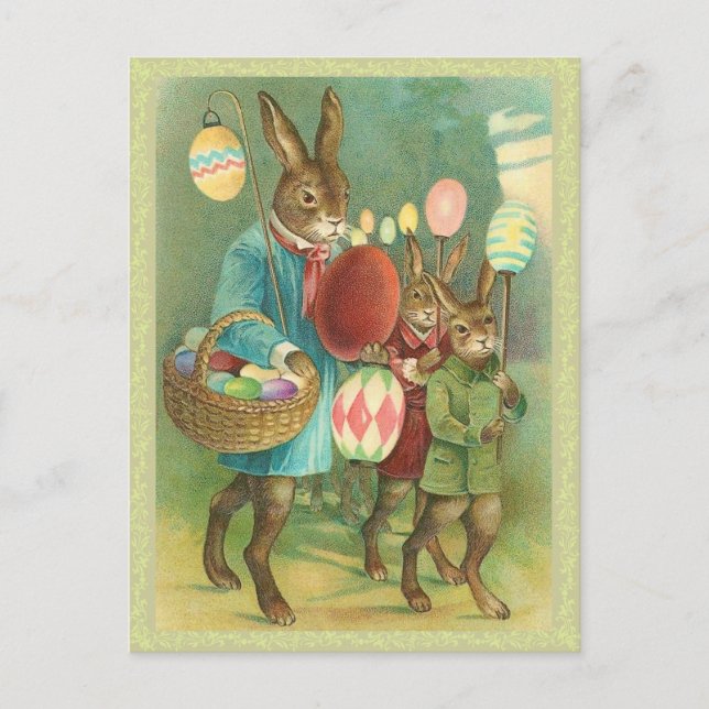 Vintage Easter Bunny Postcard (Front)