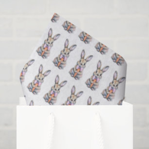 Vintage Easter Bunny Rabbit Pink Watercolor Tissue Paper