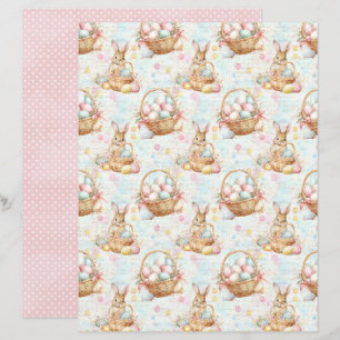 Vintage Easter Bunny Scrapbook Paper