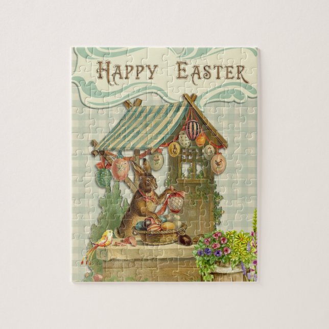 Vintage Easter Bunny Spring Jigsaw Puzzle (Vertical)