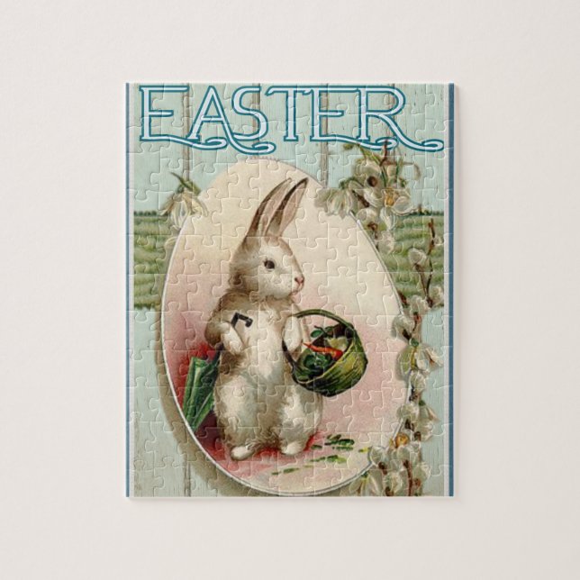 Vintage Easter Bunny Spring Jigsaw Puzzle (Vertical)